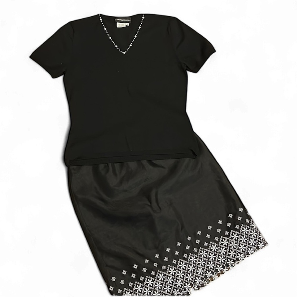 Donna Morgan 2 Piece Bundle Silk Top Skirt